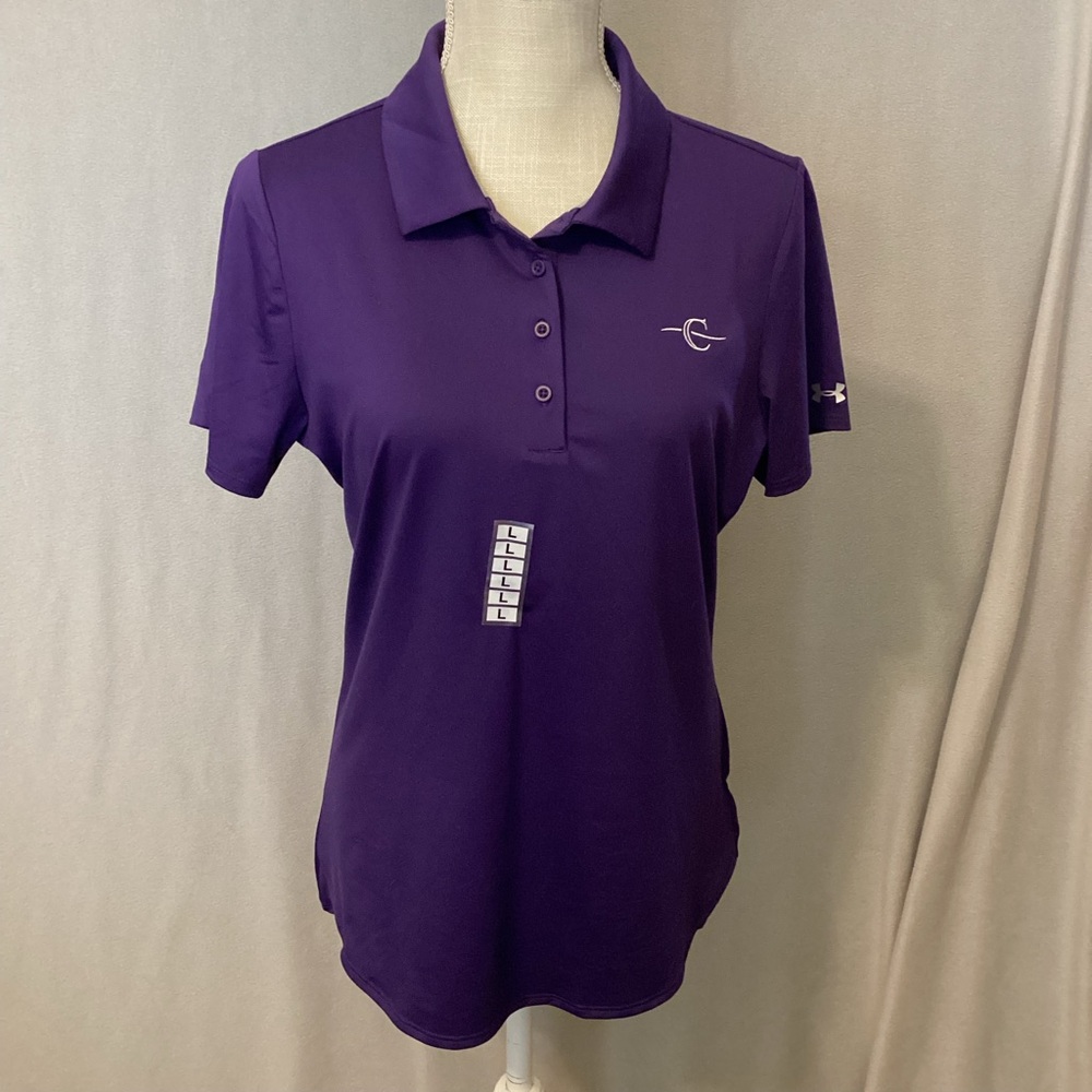 Under Armour Purple Short-Sleeve Performance Polo Golf UPF 30 HeatGear NWT